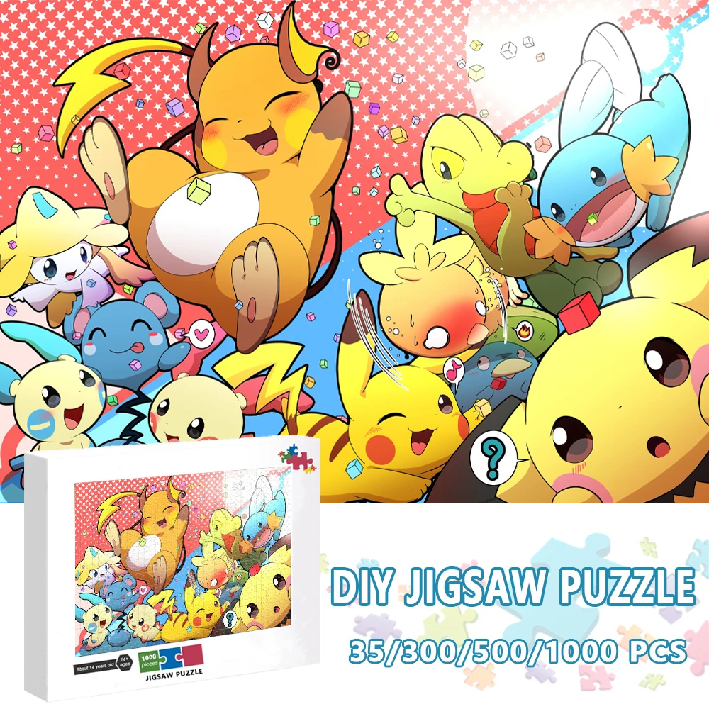 300/500/1000 Pieces Puzzle Pokemon Jigsaw Puzzles Pikachu Cartoon Characters Wood Puzzle for Adult Children Educational Toys
300/500/1000 Pieces Puzzle Pokemon Jigsaw Puzzles Pikachu Cartoon Characters Wood Puzzle for Adult Children Educational Toys