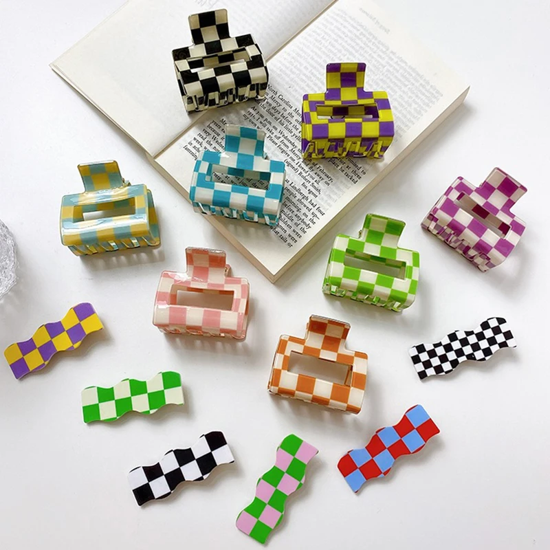 Black White Checkerboard Square Acrylic Hair Clip for Women Grip Acetic Acid Plate Shark Clip American Hair Accessories for Girl
Black White Checkerboard Square Acrylic Hair Clip for Women Grip Acetic Acid Plate Shark Clip American Hair Accessories for Girl