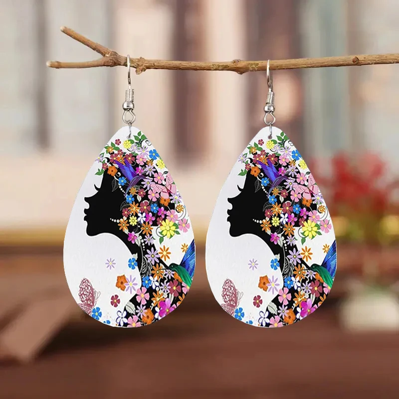 1Pair Bohemian Fashion Style PU Leather Droplet Earrings Print Men's and Women's Daily Wear Ear Jewelry Creative Personalized Gi
1Pair Bohemian Fashion Style PU Leather Droplet Earrings Print Men's and Women's Daily Wear Ear Jewelry Creative Personalized Gi