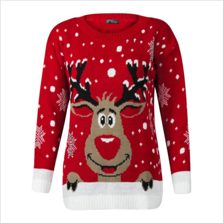 Autumn Winter Pullover Women's New Deer Jacquard Christmas Reindeer Sweater Women's Snowflakes Pullover
Autumn Winter Pullover Women's New Deer Jacquard Christmas Reindeer Sweater Women's Snowflakes Pullover