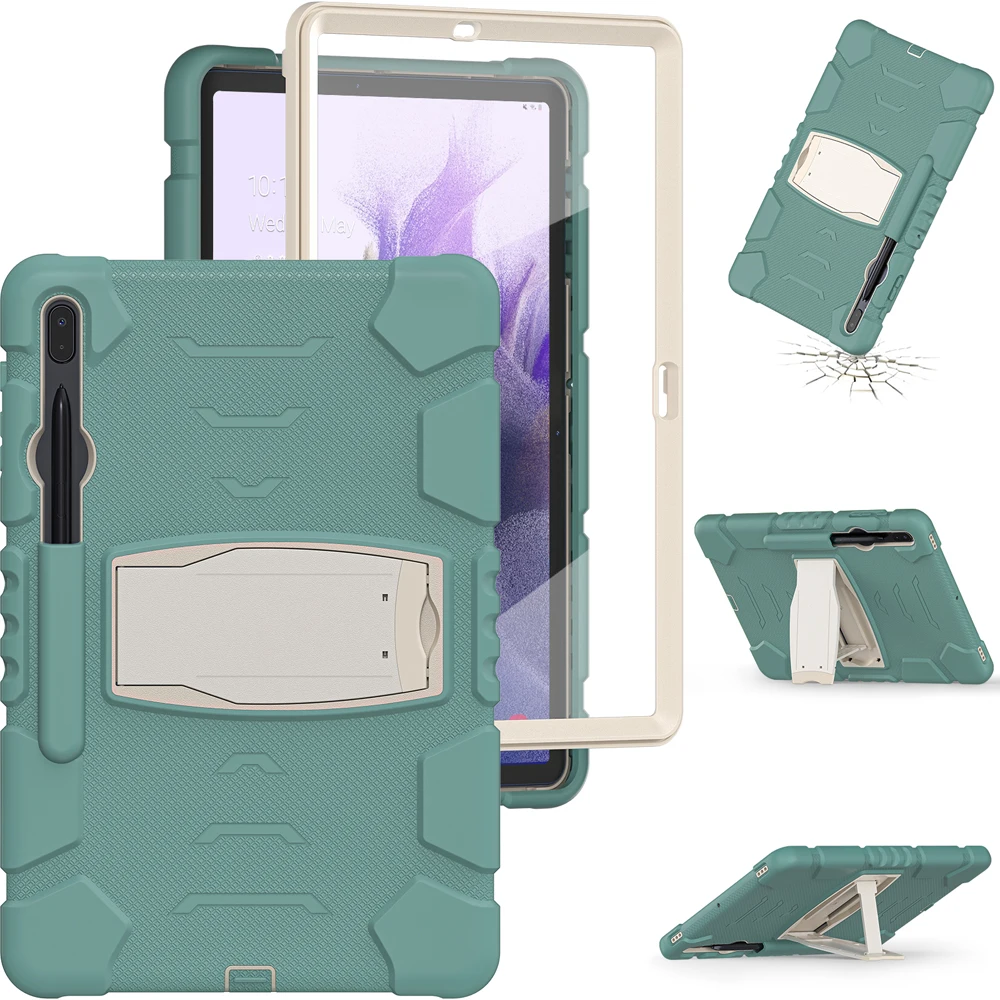 Colorful Shockproof Case for Samsung Tab S7 FE T730 T735 Samsung Tab S7 T870 Back Cover with Foldable Silicone PC Pencil Holder
Colorful Shockproof Case for Samsung Tab S7 FE T730 T735 Samsung Tab S7 T870 Back Cover with Foldable Silicone PC Pencil Holder