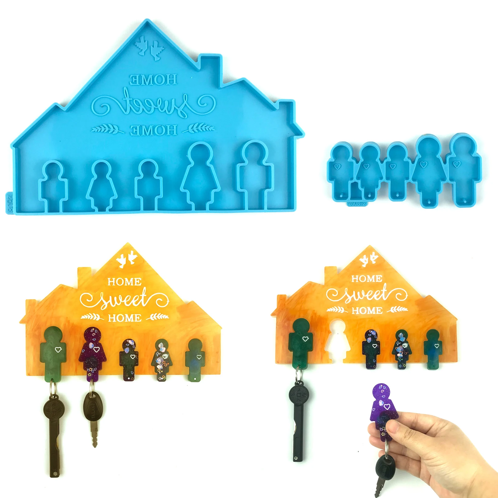 Hallway Key Holder Resin Mold DIY Family Printing Entreway Hanger Silicone Mold for Keyhook Home Decoration
Hallway Key Holder Resin Mold DIY Family Printing Entreway Hanger Silicone Mold for Keyhook Home Decoration
