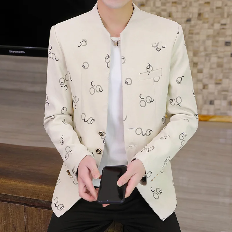 HOO 2022 Men's Spring and Autumn Slim Handsome Printed blazer Casual Stand Collar blazer
HOO 2022 Men's Spring and Autumn Slim Handsome Printed blazer Casual Stand Collar blazer