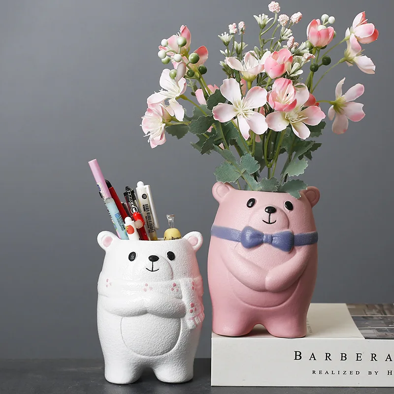 Creative cute bear flowerpot living room desktop dried flower flower arrangement decoration balcony succulent potted plants
Creative cute bear flowerpot living room desktop dried flower flower arrangement decoration balcony succulent potted plants