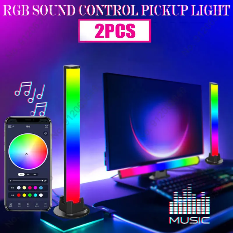 Светодиодный RGB-светильник для управления звуком, умное управление с помощью приложения, музыкальный ритм, окружающая светодиодная лампа, освещение для телевизора, компьютера, настольного компьютера
Светодиодный RGB-светильник для управления звуком, умное управление с помощью приложения, музыкальный ритм, окружающая светодиодная лампа, освещение для телевизора, компьютера, настольного компьютера