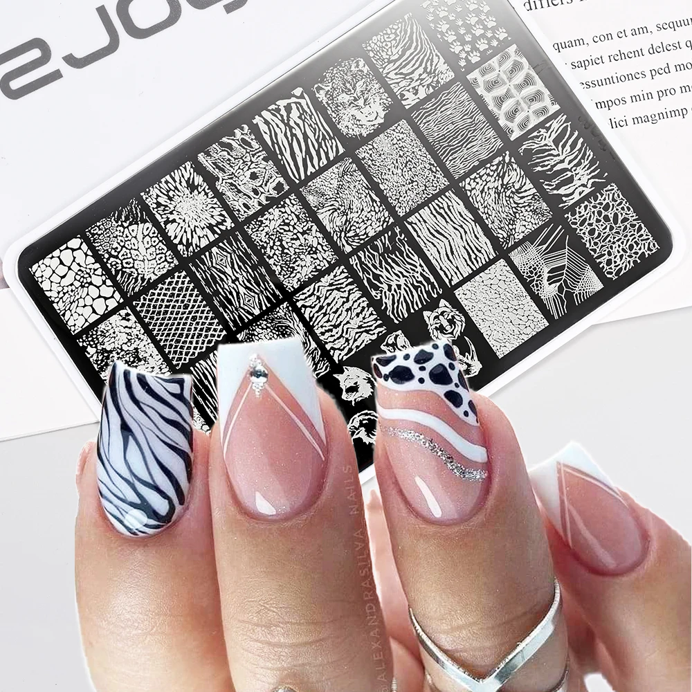 Zebra-stripe Nail Stamping Plates Geometric Lines Design Image Printing Plates PLUS SIZE Leopard Print Stencil Stamp 14.5cm
Zebra-stripe Nail Stamping Plates Geometric Lines Design Image Printing Plates PLUS SIZE Leopard Print Stencil Stamp 14.5cm