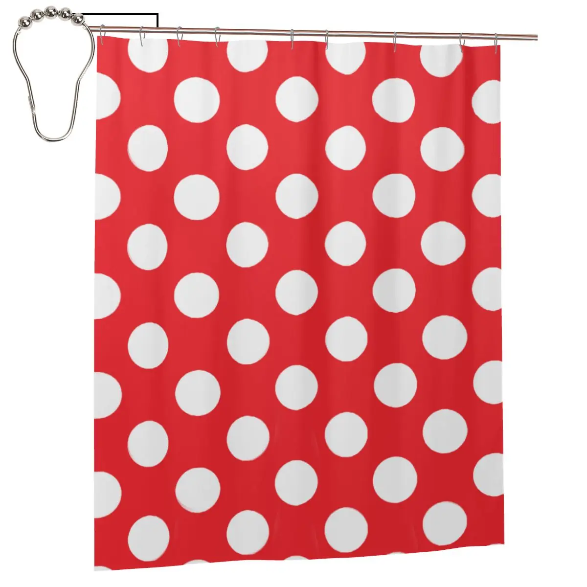 Red And White Dot Shower Curtain for Bathroon Personalized Funny Bath Curtain Set with Iron Hooks Home Decor Gift 60x72in
Red And White Dot Shower Curtain for Bathroon Personalized Funny Bath Curtain Set with Iron Hooks Home Decor Gift 60x72in