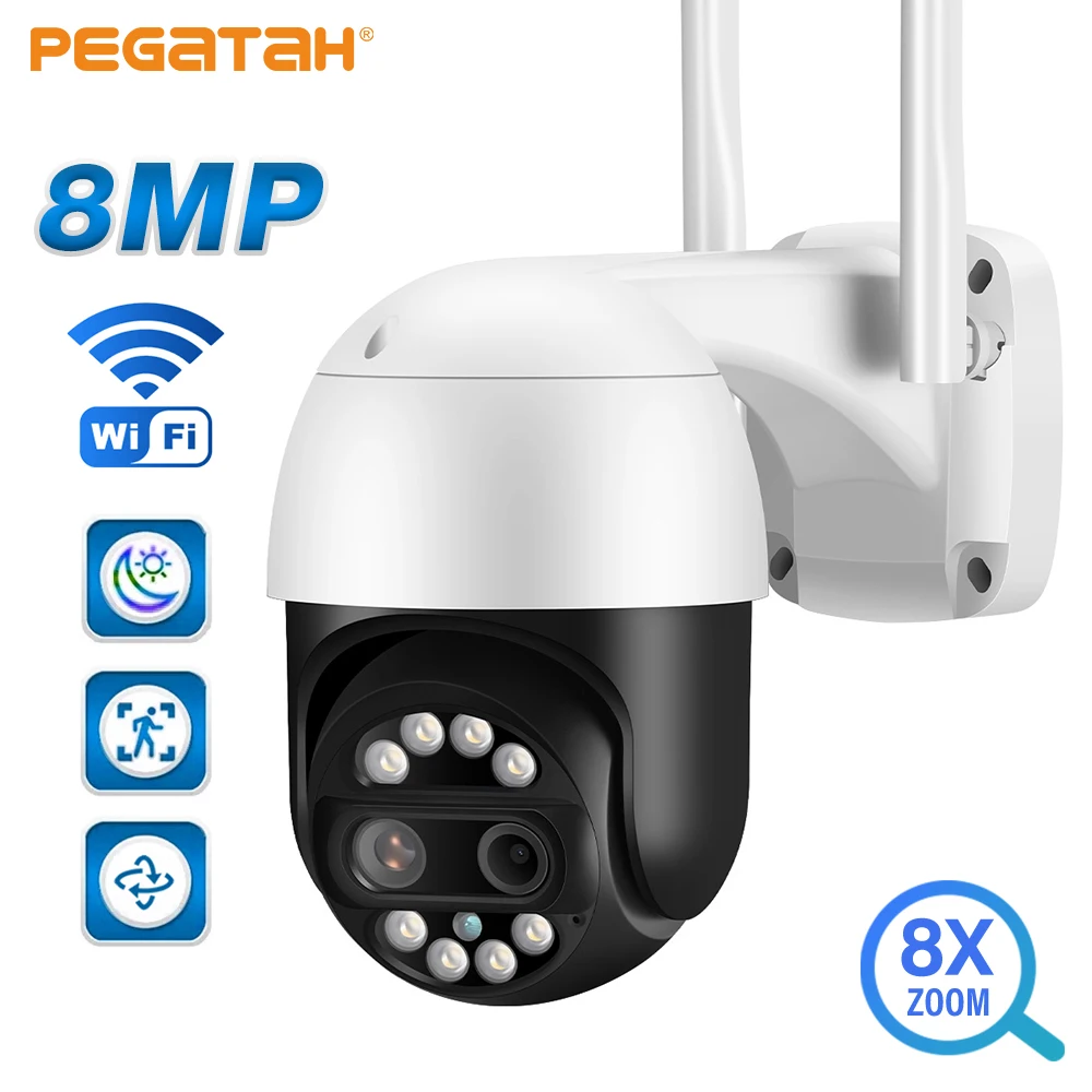 PEGATAH 8MP Dual Lens Camera 8X Zoom 4K PTZ WiFi Camera Outdoor AI Human Tracking CCTV Audio Home Security Surveillance Cameras
PEGATAH 8MP Dual Lens Camera 8X Zoom 4K PTZ WiFi Camera Outdoor AI Human Tracking CCTV Audio Home Security Surveillance Cameras