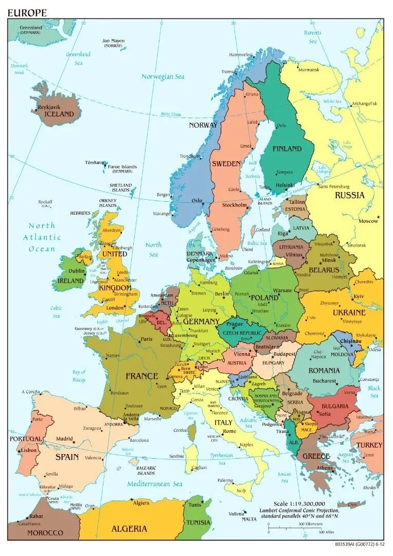 Map of Europe Print Art Canvas Poster for Living Room Decoration Home Wall Decor Picture
Map of Europe Print Art Canvas Poster for Living Room Decoration Home Wall Decor Picture