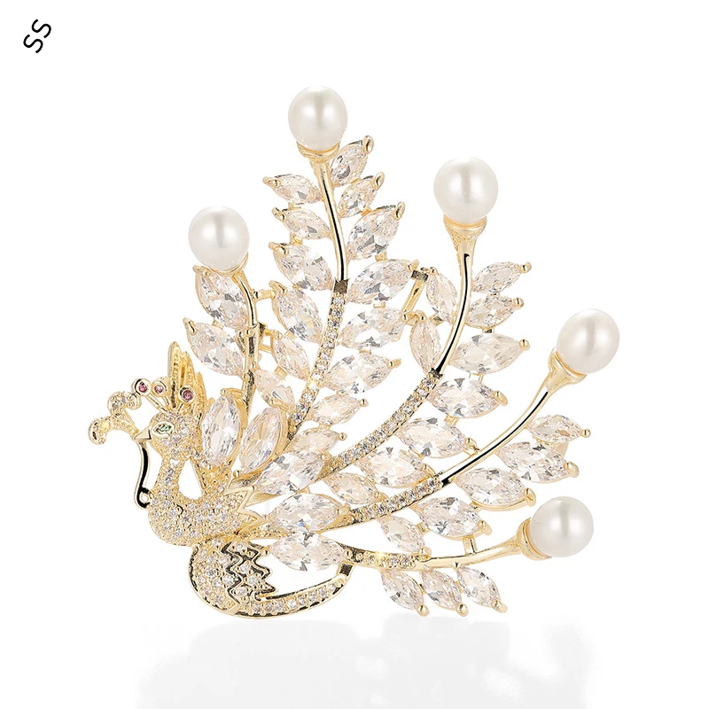 Luxury Women High-grade Copper Zircon Phoenix Brooch Natural Freshwater Pearl Peacock Corsage Clothing Accessory Pin
Luxury Women High-grade Copper Zircon Phoenix Brooch Natural Freshwater Pearl Peacock Corsage Clothing Accessory Pin