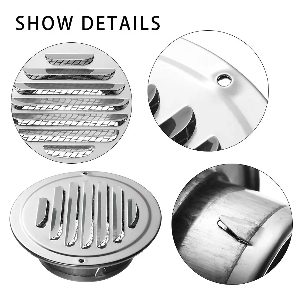 Stainless Steel Exterior Wall Air Vent Grille Various Size Round Ducting Ventilation Grilles Home Office Air Vent
Stainless Steel Exterior Wall Air Vent Grille Various Size Round Ducting Ventilation Grilles Home Office Air Vent