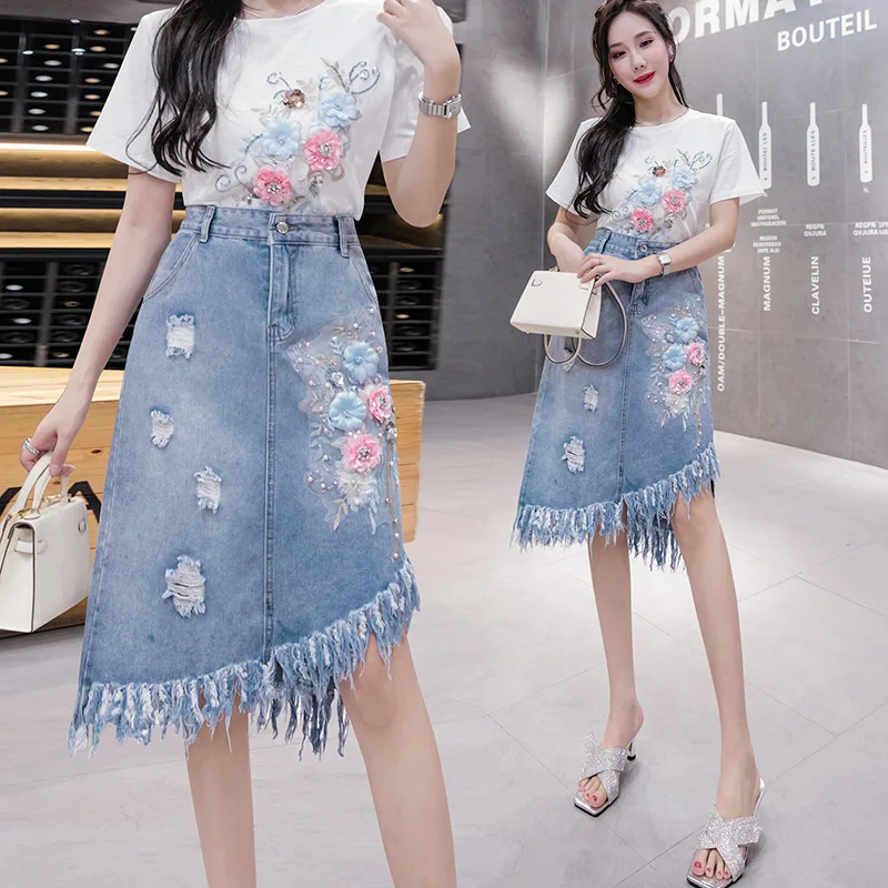Stylish Tassel Denim Skirt Women's Clothing 2023 Spring Summer New Commuter High Waisted Floral Jeans Skirts Girls AC780
Stylish Tassel Denim Skirt Women's Clothing 2023 Spring Summer New Commuter High Waisted Floral Jeans Skirts Girls AC780