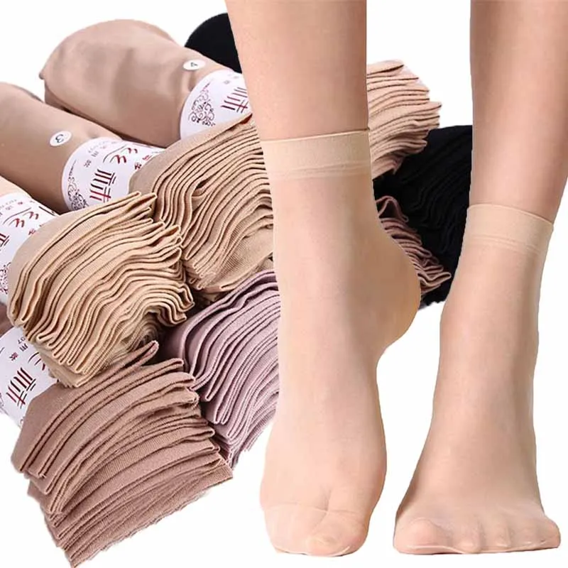 

20 пар, тонкие прозрачные женские шелковые носки из нейлона