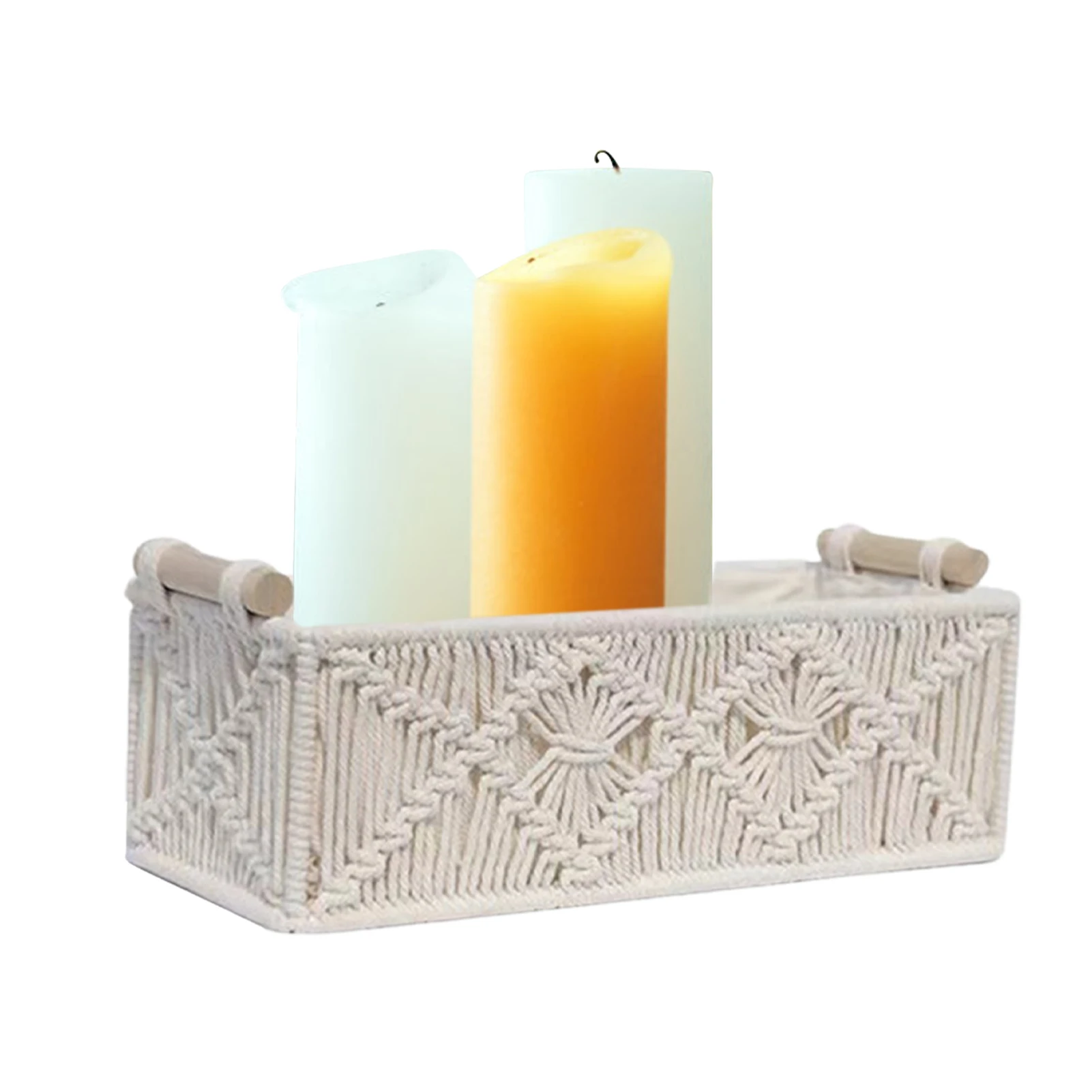 Декоративная корзина для хранения шкафа с деревянной ручкой
Декоративная корзина для хранения шкафа с деревянной ручкой