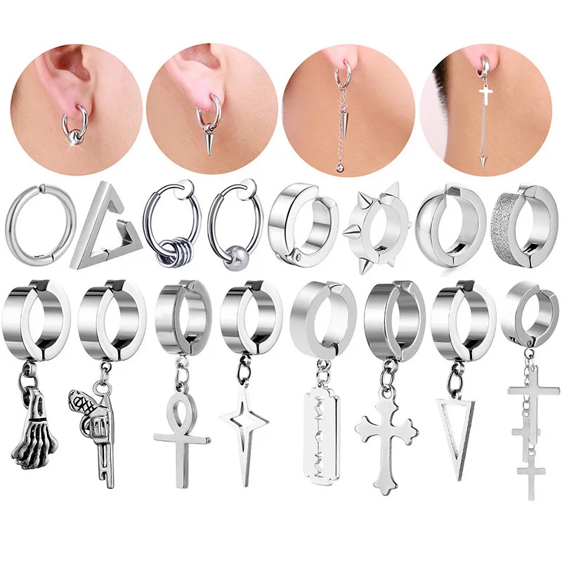 1Pc Multiple styles Men's Painless Ear Clip Earrings Women Stainless Steel Chain Pendant Fake Earrings Non Pierced Jewelry 
1Pc Multiple styles Men's Painless Ear Clip Earrings Women Stainless Steel Chain Pendant Fake Earrings Non Pierced Jewelry