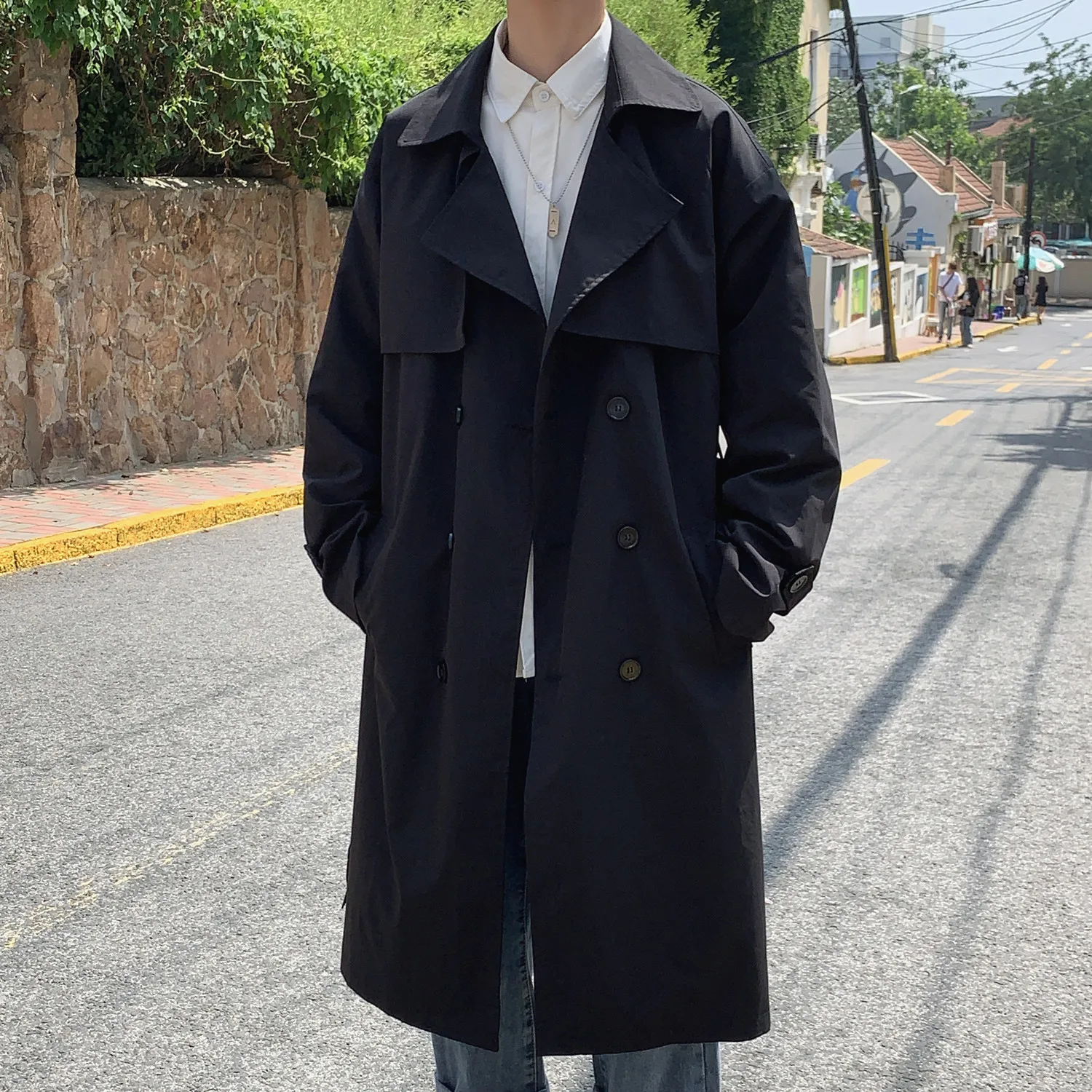 Long Solid Men Overcoat Loose Coat Windbreaker Trenchcoat Trench Male Business Casual Style Streetwear Spring Korean
Long Solid Men Overcoat Loose Coat Windbreaker Trenchcoat Trench Male Business Casual Style Streetwear Spring Korean