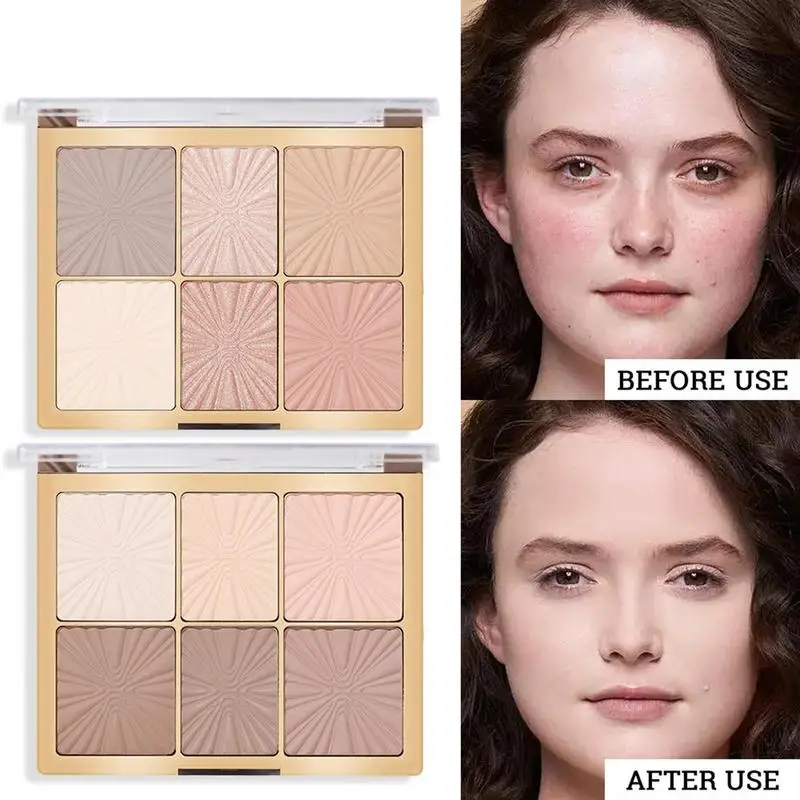 

6 Color Concealer Palette Bronzer Contouring Makeup Long Lasting 3d Face Concealer Cream Three-dimensional Correcting Makeup Set