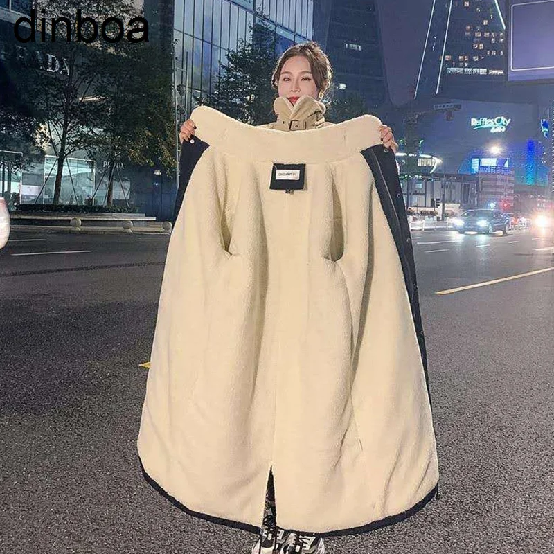 Women's Lamb Wool Coat Winter Baggy Thickening Warm Korean Versionlong Oversized Female Puffer Cotton Padded Jacket Pike Furcoat 
Women's Lamb Wool Coat Winter Baggy Thickening Warm Korean Versionlong Oversized Female Puffer Cotton Padded Jacket Pike Furcoat