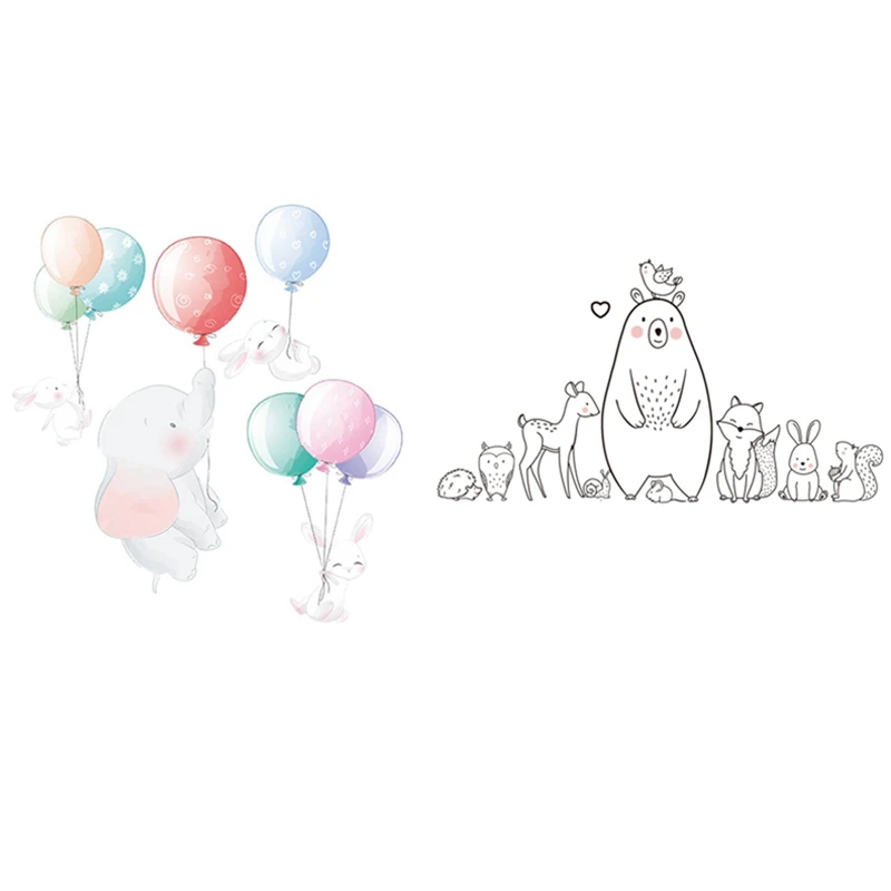 Hot-2PCS Cartoon Multicolor Balloon Elephant Wall Stickers With Cartoon Animal Wall Sticker Shy Bear Fox
Hot-2PCS Cartoon Multicolor Balloon Elephant Wall Stickers With Cartoon Animal Wall Sticker Shy Bear Fox