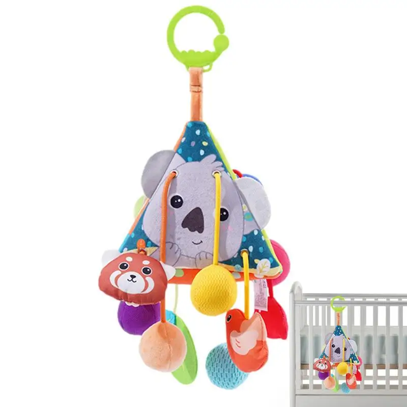 

Stroller Arch Toy Soft Pull String Squeaky Sensory Toy Hang Rattle Toys With Bell Inside Stroller Toy With Hanger Newborn Crib