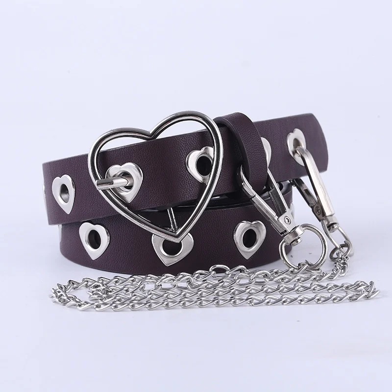 Punk heart-shaped corns button hollow decoration women's belt casual love button versatile jeans chain belt
Punk heart-shaped corns button hollow decoration women's belt casual love button versatile jeans chain belt