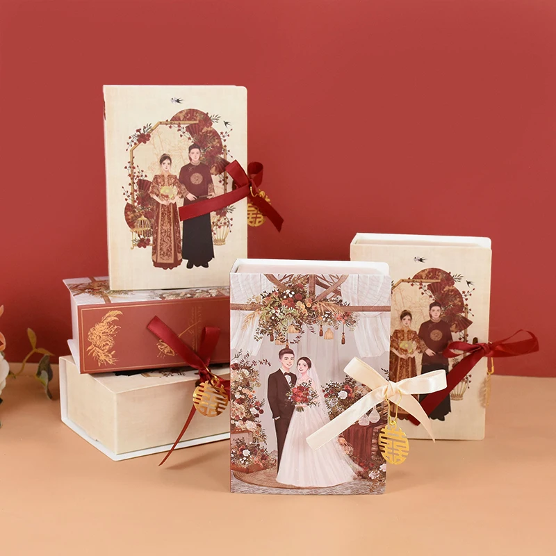 4pcs Chinese Style Wedding Candy Gifts Box Retro Red Book Shape Paper Box Chocolate Packaging Wedding Party Decoration Supplies
4pcs Chinese Style Wedding Candy Gifts Box Retro Red Book Shape Paper Box Chocolate Packaging Wedding Party Decoration Supplies