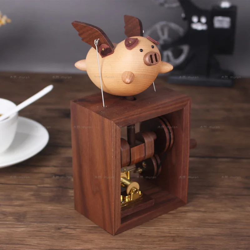 Wooden Music Box Gift To Girlfriend Little Flying Pig Music Box Cute Room Decor Creative Living Room Decoration For Home
Wooden Music Box Gift To Girlfriend Little Flying Pig Music Box Cute Room Decor Creative Living Room Decoration For Home
