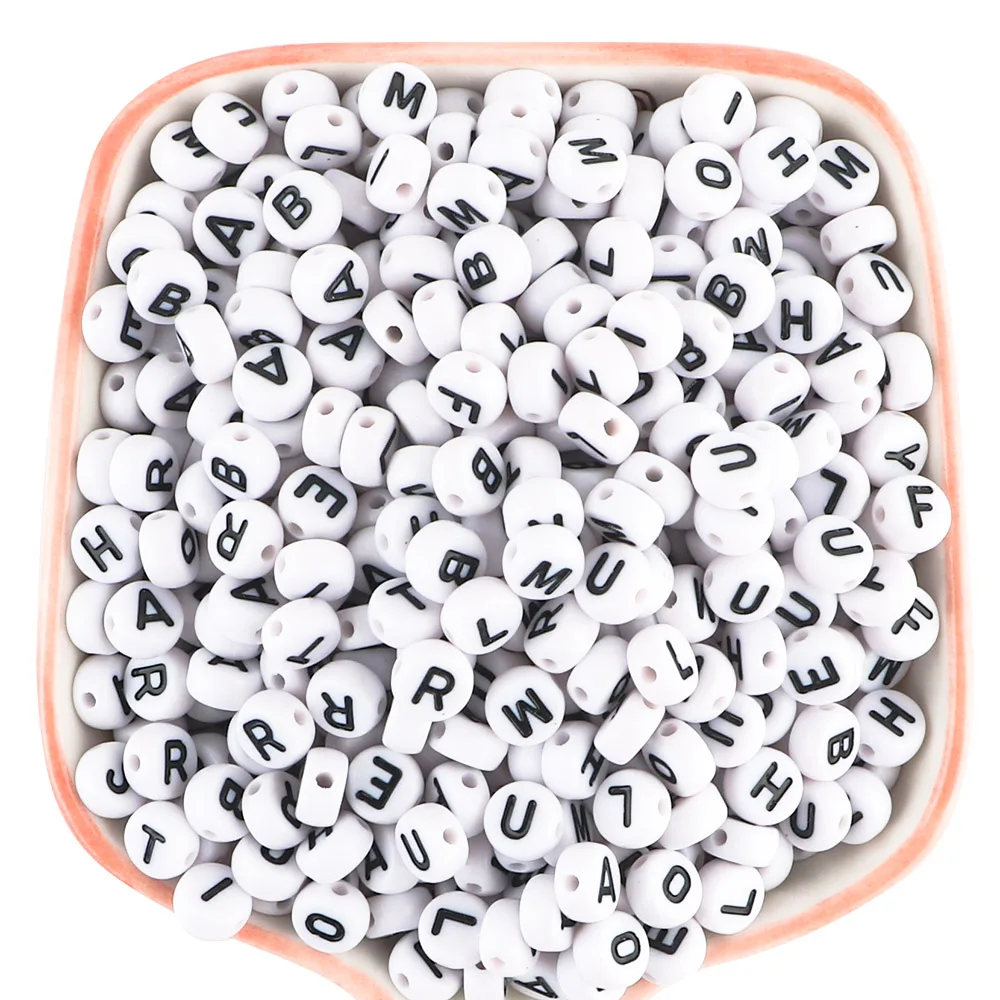 Kovict 100-500Pcs 7x4MM Letter Acrylic Beads Round Flat Alphabet Dazzle Spacer Beads Jewelry DIY Handmade Bracelets Accessories 
Kovict 100-500Pcs 7x4MM Letter Acrylic Beads Round Flat Alphabet Dazzle Spacer Beads Jewelry DIY Handmade Bracelets Accessories