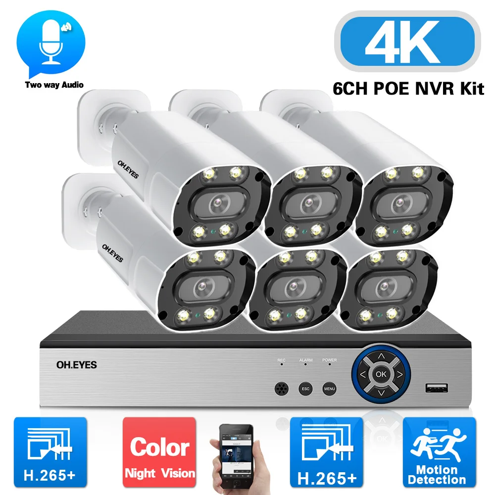 6 CCTV Camera Security System Kit 4K 8MP 4CH POE NVR Kit Outdoor 2 Way Audio Video Surveillance IP Bullet Camera System Set 6CH
6 CCTV Camera Security System Kit 4K 8MP 4CH POE NVR Kit Outdoor 2 Way Audio Video Surveillance IP Bullet Camera System Set 6CH