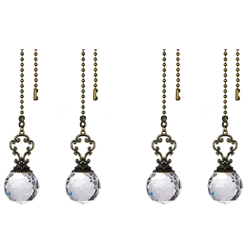Set Of 4 Vintage-Style Clear Fan Pull Ceiling Fan Chain Pulls Crystal Prism Ball
Set Of 4 Vintage-Style Clear Fan Pull Ceiling Fan Chain Pulls Crystal Prism Ball