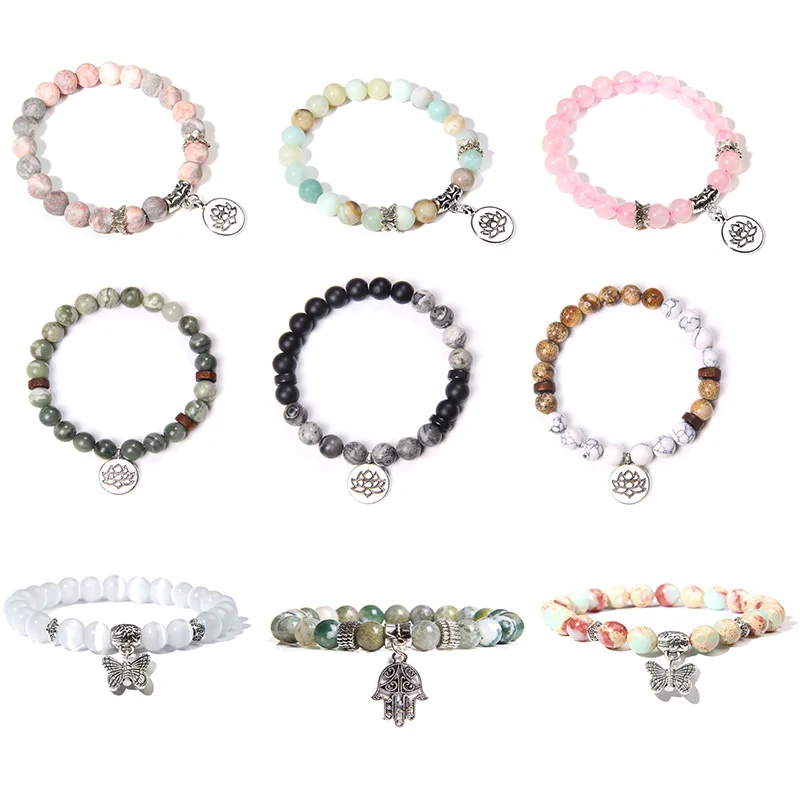 New Handmade diy Buddha Bead Bracelet Pink Zebra Stone Lotus Flower Pendant Hand Jewelry Women's Crystal Agate Hand Chain
New Handmade diy Buddha Bead Bracelet Pink Zebra Stone Lotus Flower Pendant Hand Jewelry Women's Crystal Agate Hand Chain