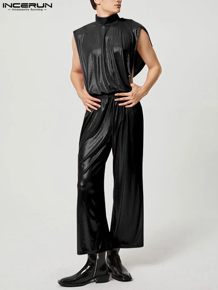 2022 Men Jumpsuits Shiny Turtleneck Sleeveless Backless Streetwear Elastic Waist Casual Rompers Fashion Overalls S-5XL INCERUN
2022 Men Jumpsuits Shiny Turtleneck Sleeveless Backless Streetwear Elastic Waist Casual Rompers Fashion Overalls S-5XL INCERUN