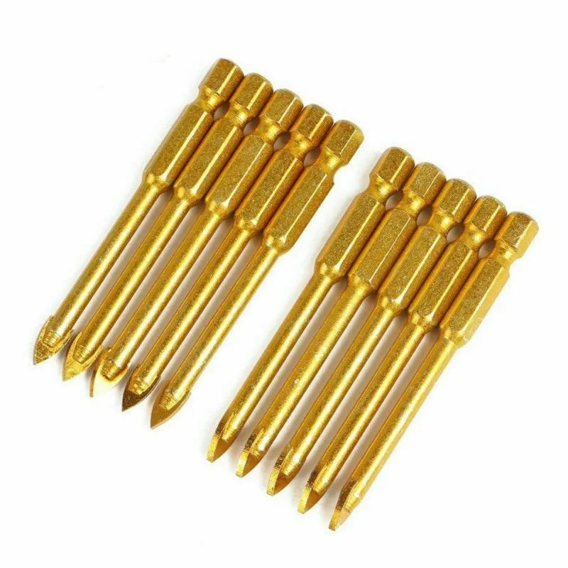 10* Drill Bit 10pcs Alloy Ceramic Gold Spear Head Superhard Tile Glass Titanium Tungsten Carbide Nice Portable
10* Drill Bit 10pcs Alloy Ceramic Gold Spear Head Superhard Tile Glass Titanium Tungsten Carbide Nice Portable
