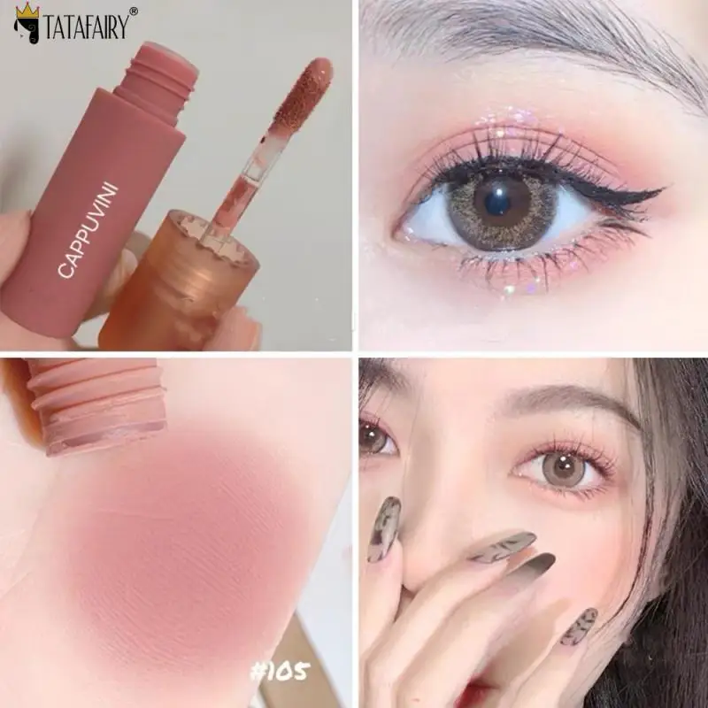 

6 Colors Matte Liquid Eyeshadow Cream Milk Tea Blush Pallete Velvet Cheek Blusher Nude Powder Contour Shadow Primer Pink Blush