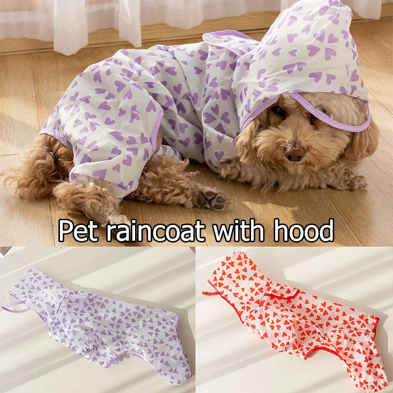 Love Heart Print Dog Raincoat For Small Large Dogs Waterproof Clothes Pet Hoodie Sunscreen Puppy Four Feet Clothes Rain Cape
Love Heart Print Dog Raincoat For Small Large Dogs Waterproof Clothes Pet Hoodie Sunscreen Puppy Four Feet Clothes Rain Cape