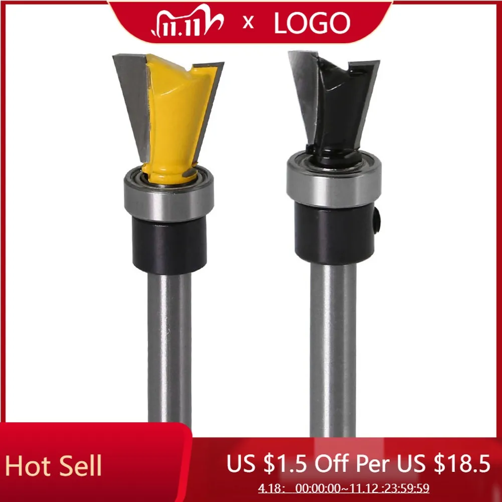2Pcs Carbide Dovetail Milling Cutter 1/4 Inch Shank 14 Degree Woodworking Engraving Router Bit With Bearing
2Pcs Carbide Dovetail Milling Cutter 1/4 Inch Shank 14 Degree Woodworking Engraving Router Bit With Bearing
