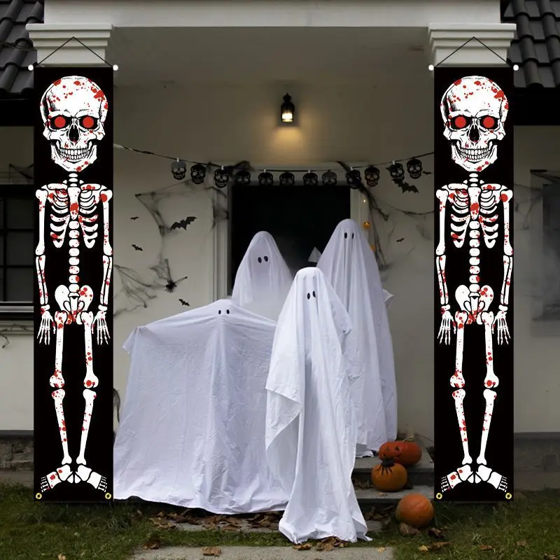 2Pcs Halloween Door Banner Horror Skeleton Ghost Couplet Hanging Pendants for Home Outdoor Haunted House Halloween Party Decor
2Pcs Halloween Door Banner Horror Skeleton Ghost Couplet Hanging Pendants for Home Outdoor Haunted House Halloween Party Decor