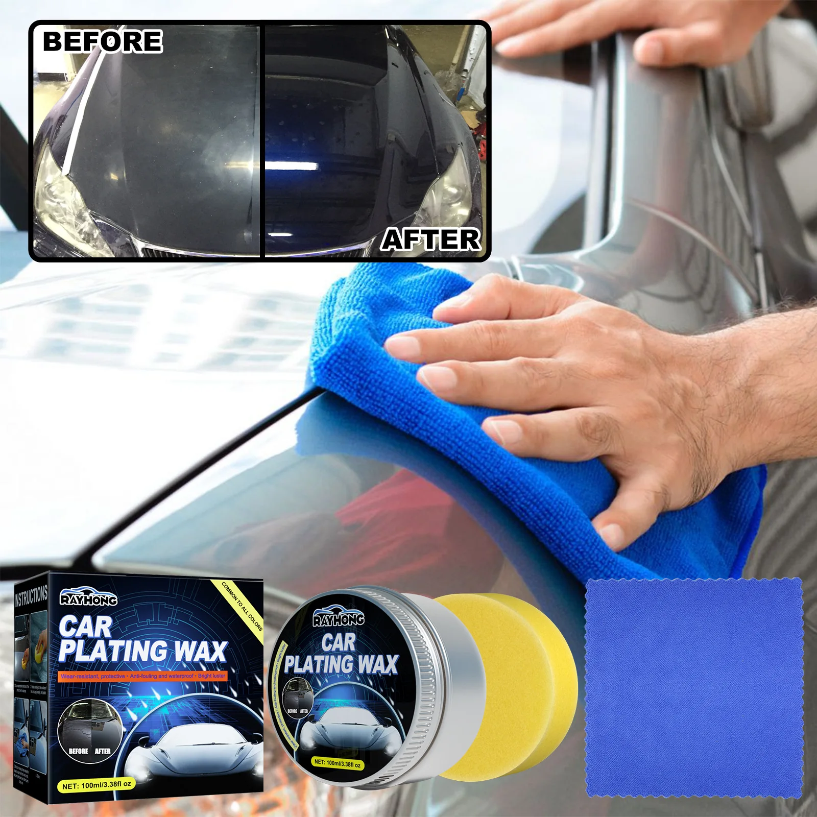 Car Polish Car Wax Crystal Plating Set Covering Paint Surface Coating Formula Hard Glossy Wax Layer Waterproof Film
Car Polish Car Wax Crystal Plating Set Covering Paint Surface Coating Formula Hard Glossy Wax Layer Waterproof Film