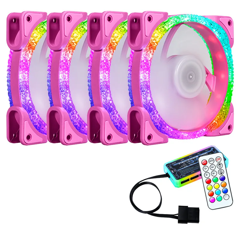 3/4/5/6PCS Pink Lot Ice Diamond 12V Intelligent Color Changable 120mm PC RGB Fan With Controller Set
3/4/5/6PCS Pink Lot Ice Diamond 12V Intelligent Color Changable 120mm PC RGB Fan With Controller Set
