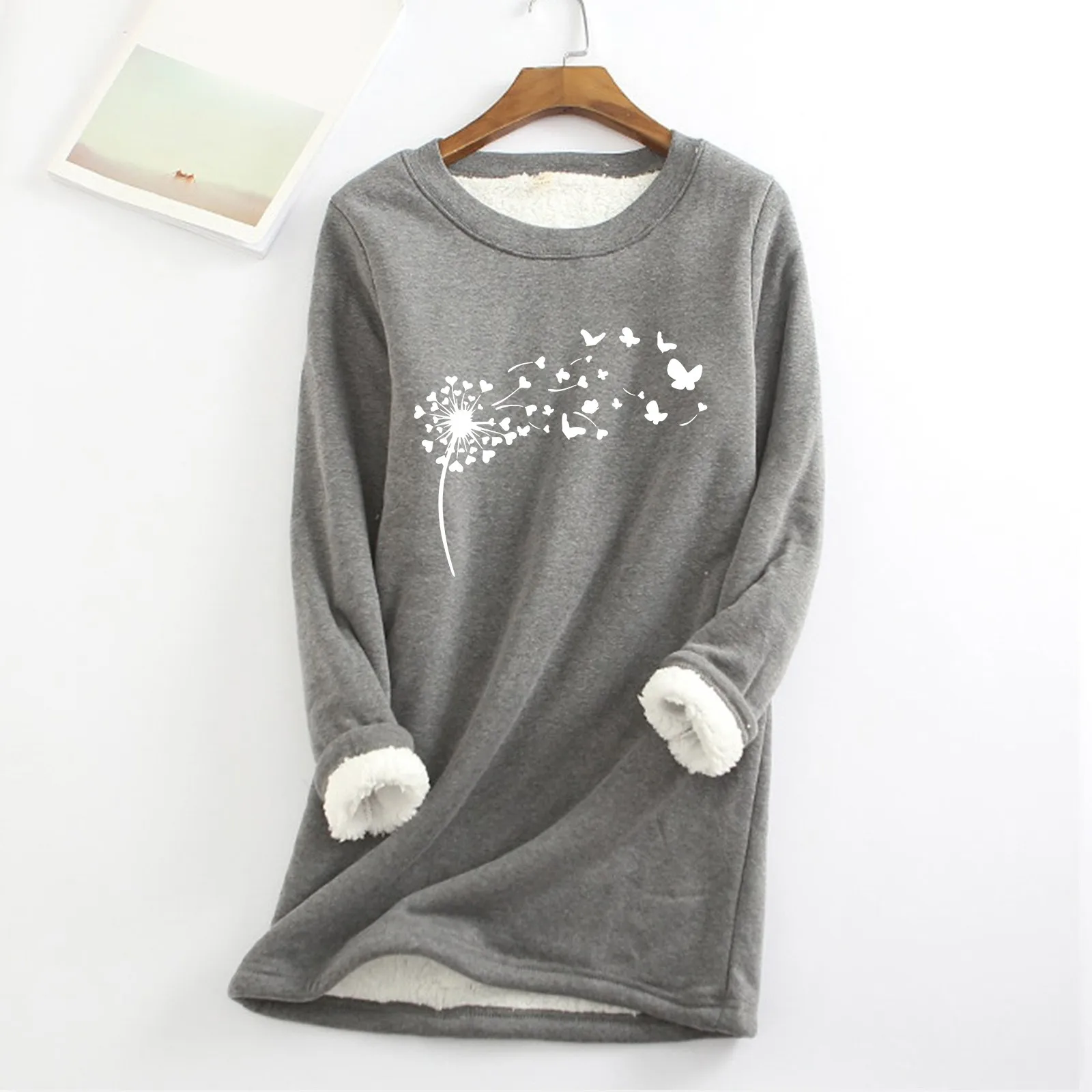 Женская Повседневная рубашка с принтом, толстая флисовая толстовка, зимнее теплое мягкое модное нижнее белье с круглым вырезом, топы, свите...
Женская Повседневная рубашка с принтом, толстая флисовая толстовка, зимнее теплое мягкое модное нижнее белье с круглым вырезом, топы, свите...