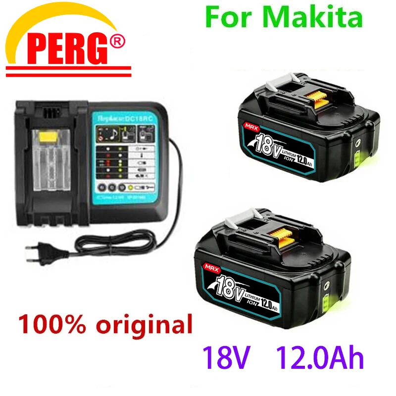 18V 12Ah Rechargeable Li-Ion Battery Replacement Power Battery for MAKITA BL1880 BL1860 BL1830 Battery+3A Charger
18V 12Ah Rechargeable Li-Ion Battery Replacement Power Battery for MAKITA BL1880 BL1860 BL1830 Battery+3A Charger