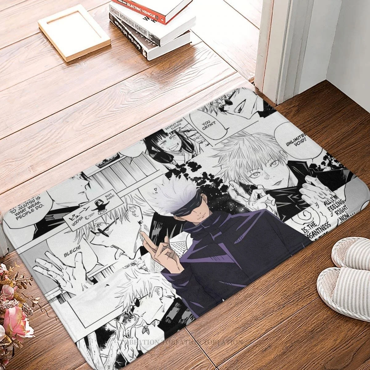

Jujutsu Kaisen Anime Kitchen Non-Slip Carpet Gojo Satoru Flannel Mat Entrance Door Doormat Floor Decoration Rug
