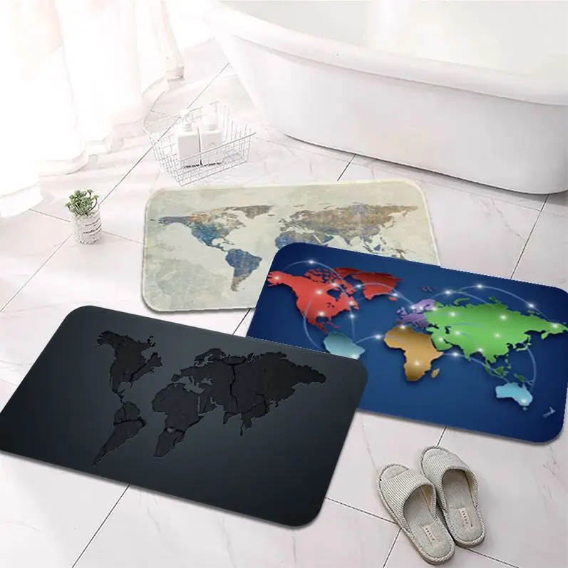 World Map Bath Mat Nordic Style Home Doormat Bathroom-Toilet Mats Bedroom Bedside Area Rugs
World Map Bath Mat Nordic Style Home Doormat Bathroom-Toilet Mats Bedroom Bedside Area Rugs