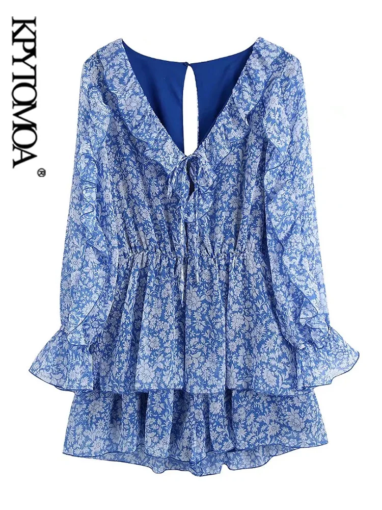 KPYTOMOA Women Fashion With Tied Ruffled Floral Print Playsuits Vintage Long Sleeve Elastic Waist Female Jumpsuits Mujer
KPYTOMOA Women Fashion With Tied Ruffled Floral Print Playsuits Vintage Long Sleeve Elastic Waist Female Jumpsuits Mujer