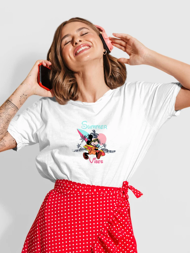 Disney Mickey Mouse Vibes Surf T-Shirt Femme Hip Hop Women Clothing Girls Can Do Anything Short Sleeve Aesthetic Brand Tshirt
Disney Mickey Mouse Vibes Surf T-Shirt Femme Hip Hop Women Clothing Girls Can Do Anything Short Sleeve Aesthetic Brand Tshirt