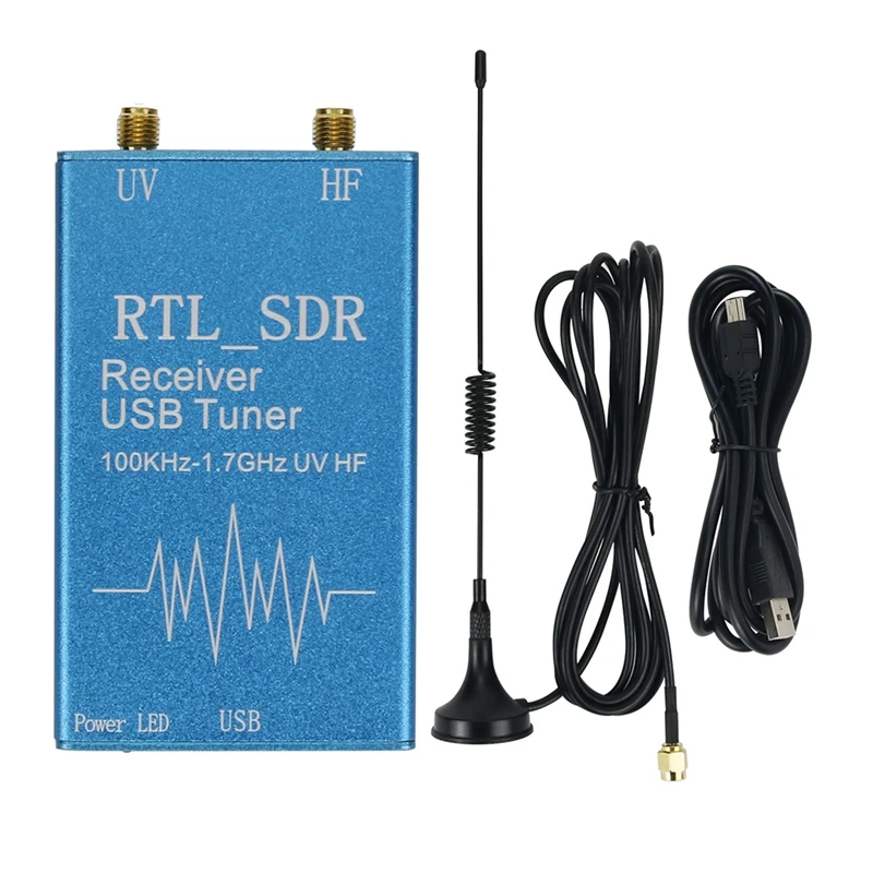 

Botique-For RTL SDR Receiver USB Tuner Receiver 100Khz-1.7Ghz UV HF RTL2832U + R820T2 For Radio Communications