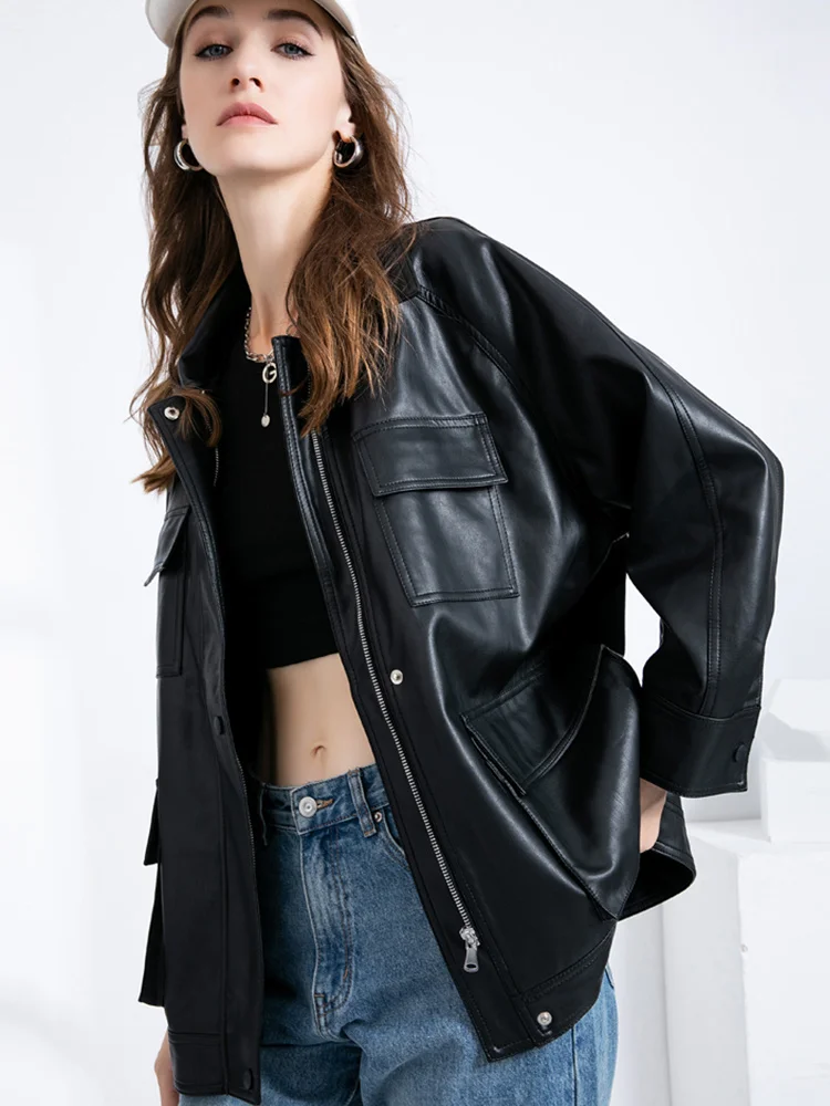 Куртка женская из искусственной кожи с поясом, уличная одежда из мягкой экокожи в стиле ретро, мотоциклетная верхняя одежда, черный цвет, ве... 
Куртка женская из искусственной кожи с поясом, уличная одежда из мягкой экокожи в стиле ретро, мотоциклетная верхняя одежда, черный цвет, ве...