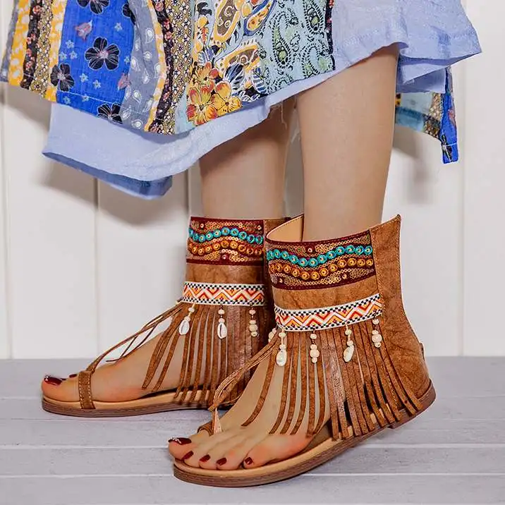 2022 New Women Shoes Embroidered Clip Toe Back Zipper Gladiator Sandals For Women Non-Slip Flat Beach Shoes Summer Outdoor
2022 New Women Shoes Embroidered Clip Toe Back Zipper Gladiator Sandals For Women Non-Slip Flat Beach Shoes Summer Outdoor