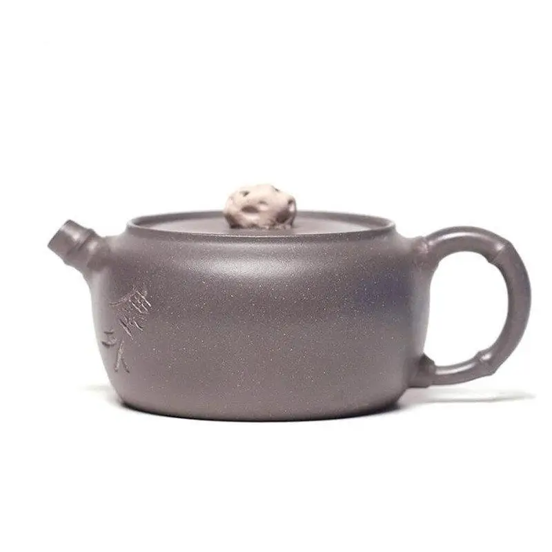 

180ml Chinese Yixing Famous Artists Purple Clay Teapots Handmade Tea Pot Raw Ore Grey Section Mud Kettle Zisha Tea Set Teaware