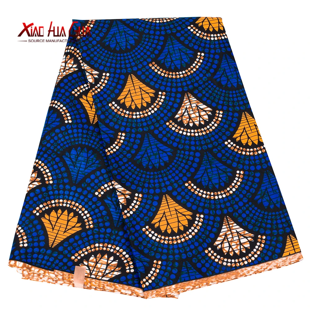 

African Fabric Wax Print Fabric Polyester Ankara Bazin High Quality 6 Yards 3 Yards Tissu Fabric for Sewing Party Dress FP6464